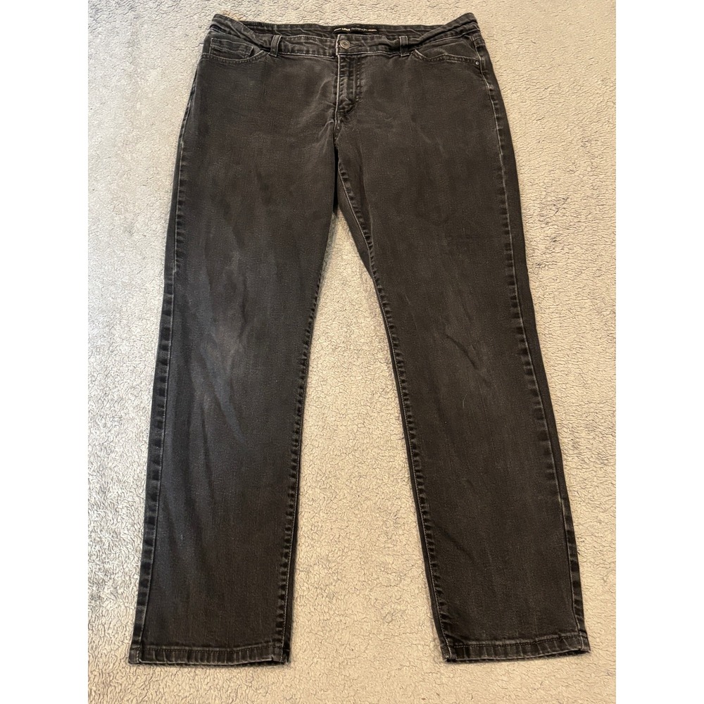 Levis Mid Rise Skinny Jeans Womens 16M Faded Black Stretch Denim Pants